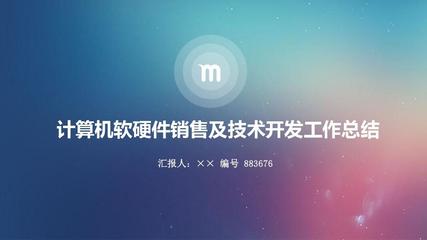 計算機軟硬件銷售及技術開發工作總結述職匯報